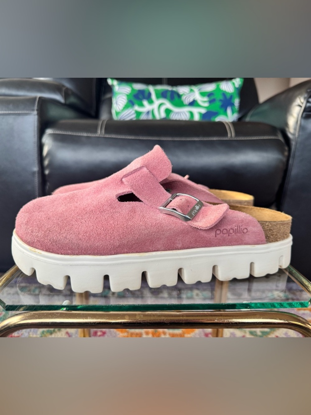 Papillio Suede Clog Mule in Dusty Pink 41